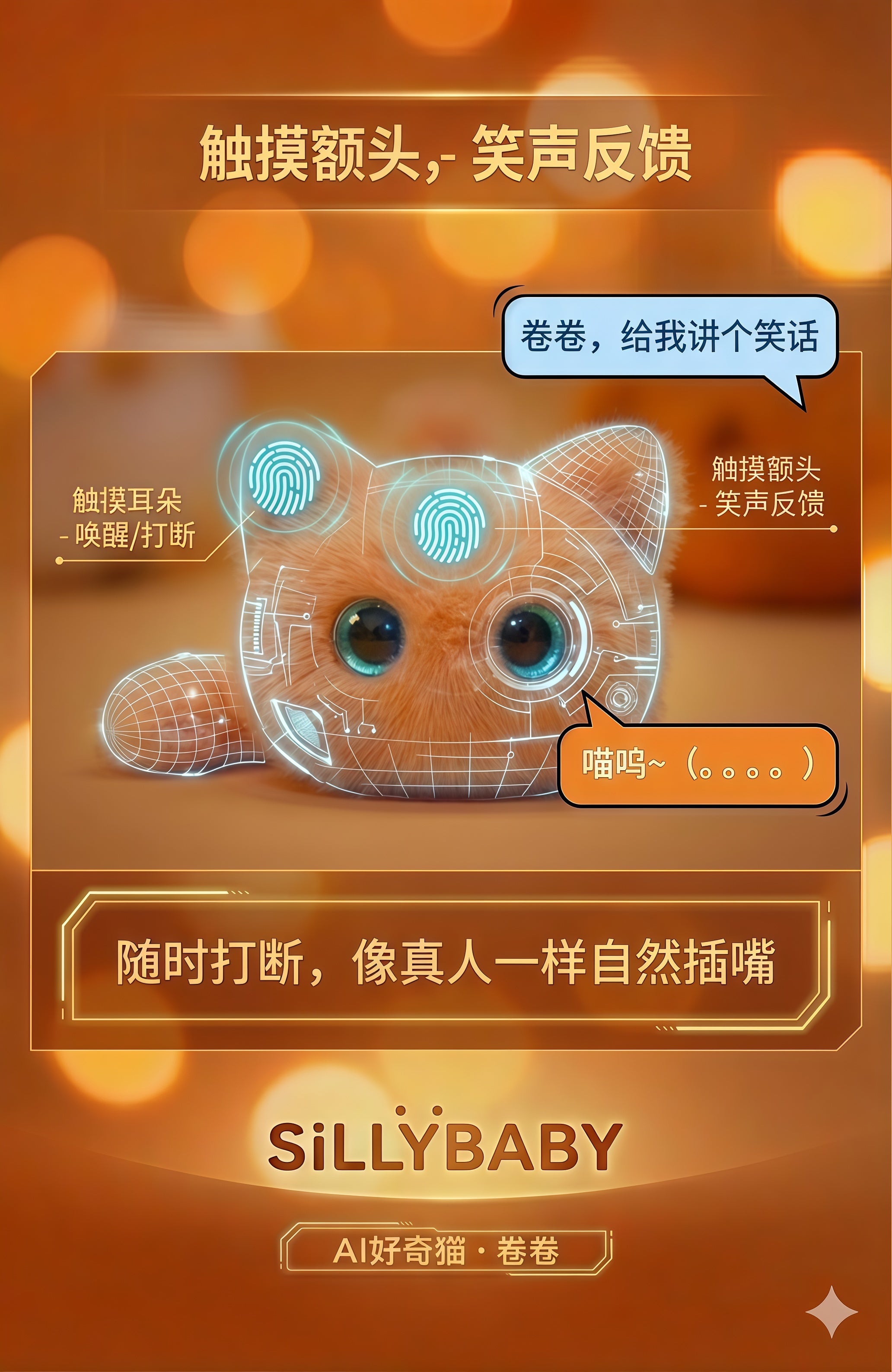 好奇猫卷卷（橙）
