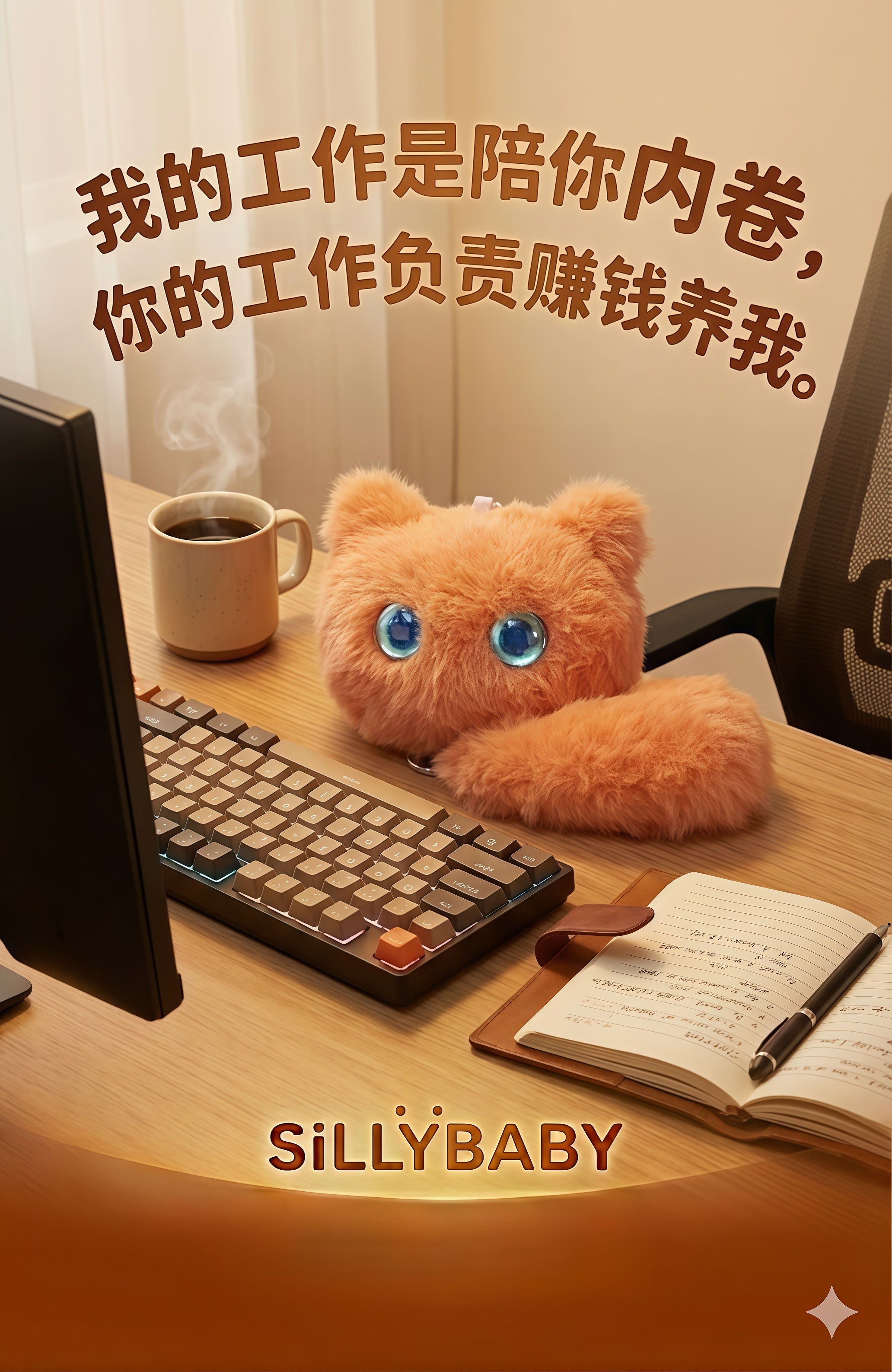 好奇猫卷卷（橙）