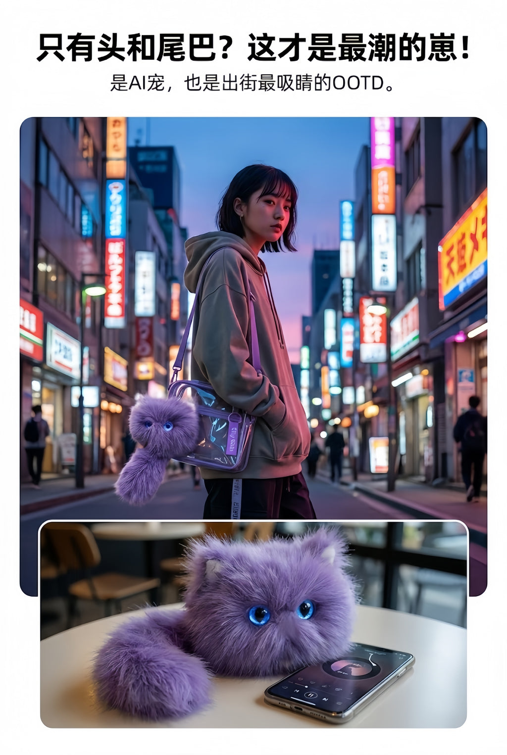 潦草猫抱抱（紫）