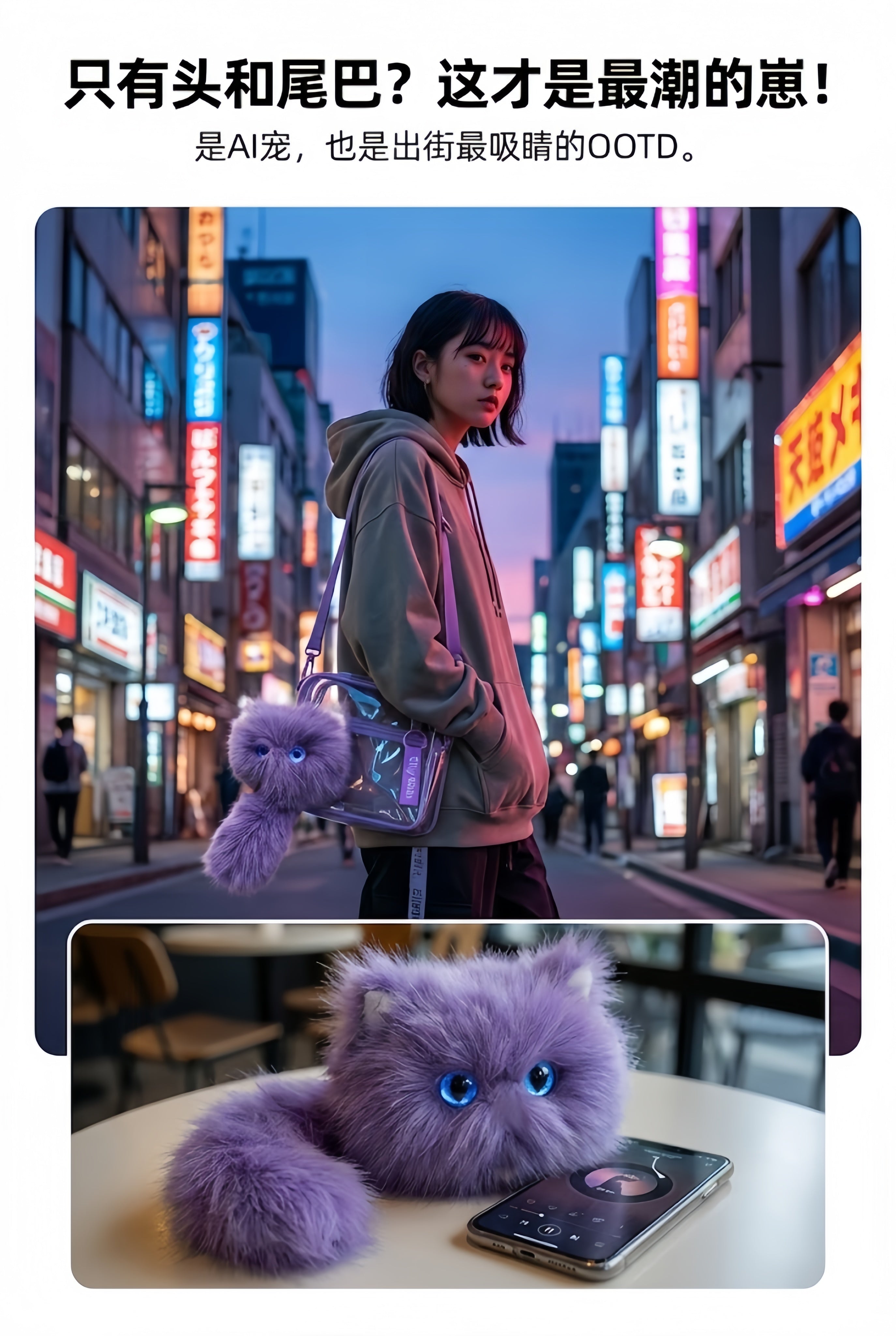 潦草猫抱抱（紫）