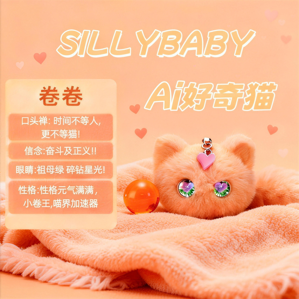 好奇猫卷卷（橙）