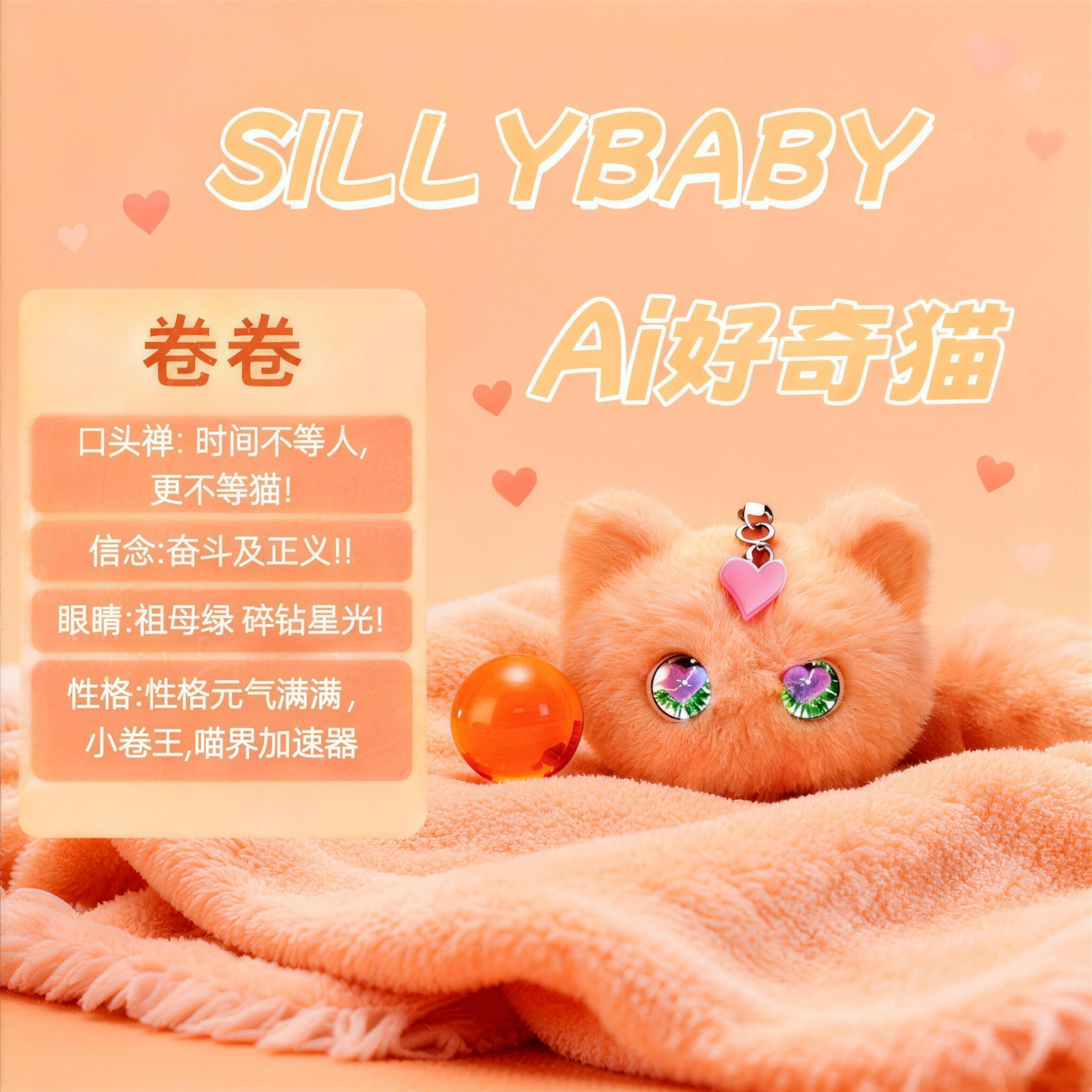 好奇猫卷卷（橙）